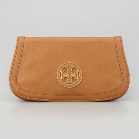 Tory Burch Amanda Logo Clutch Bag Royal Tan - Picture 3 of 6